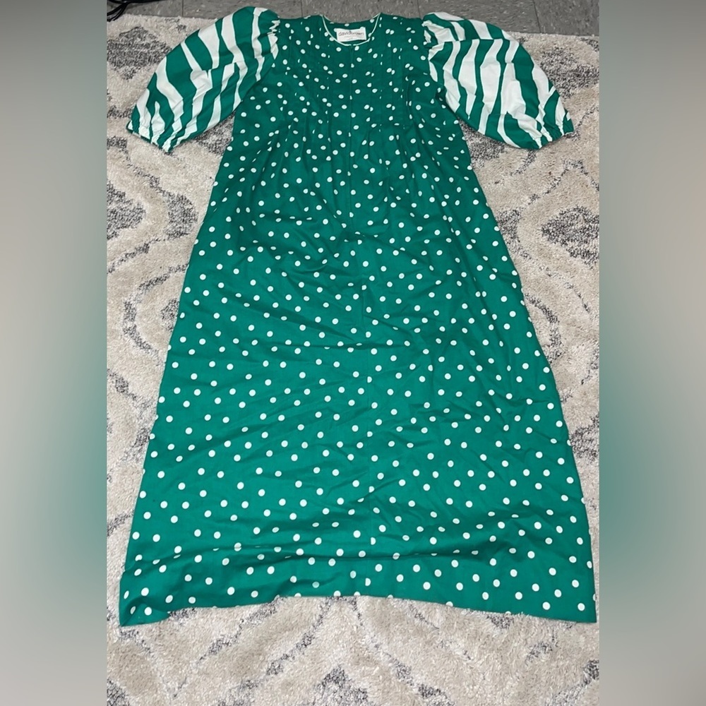 Vintage David Browns Womens Polka Dot Balloon Sleeve Dress